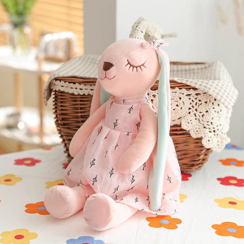 Soft Cute Anan Rabbit Plush Toy with Flower Dress Long Ears Couple Doll for Claw Machine|Plush Toys & Stuffed Animals