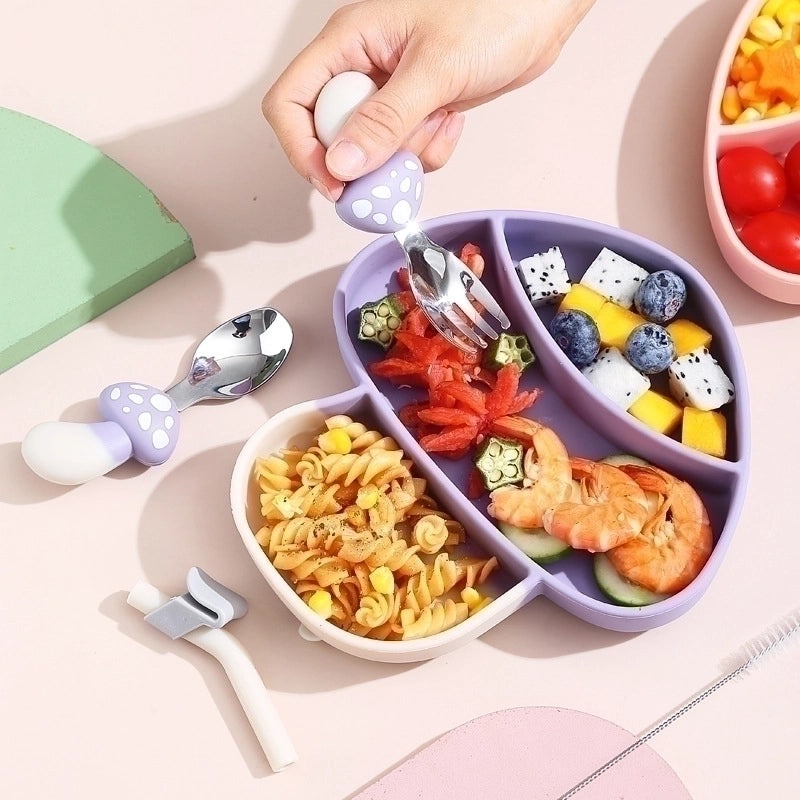 Adorable Cartoon Silicone Tableware 5-Piece Set for Kids | Kids Tableware & Dining Accessories