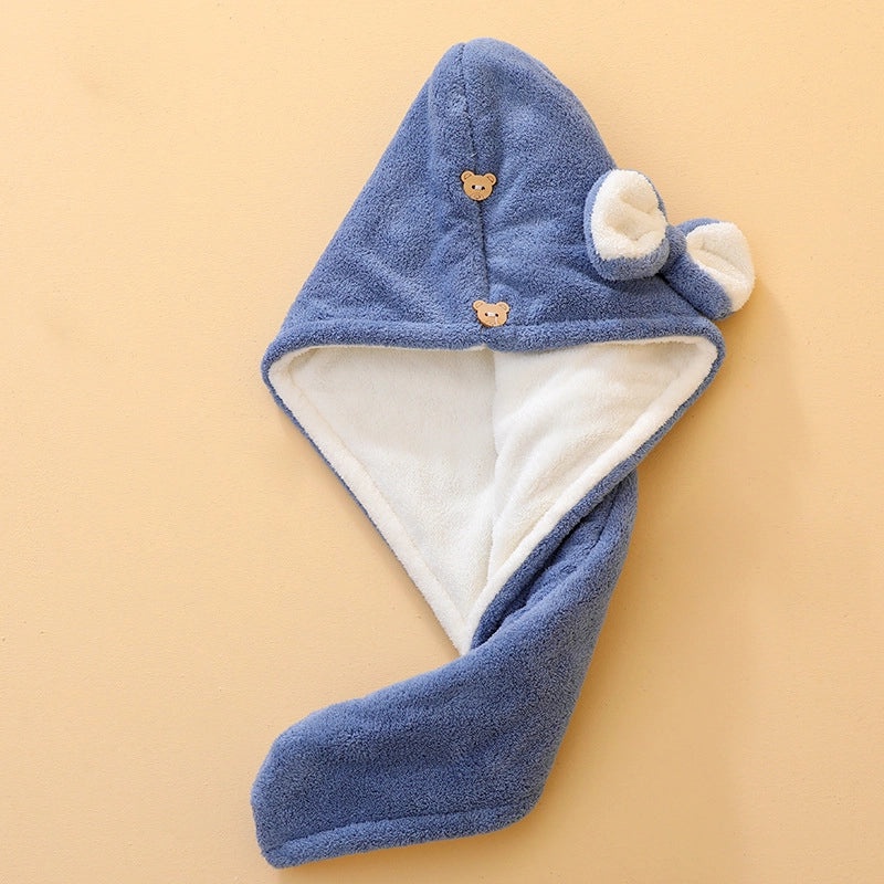Thickened Double Bow Coral Fleece Hair Towel Wrap for Women | Hair Care Accessories