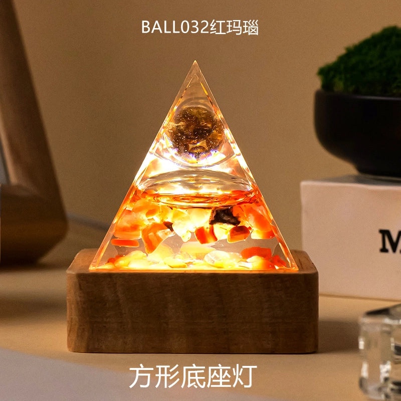 Minimalist Natural Crystal Pyramid Ornament Small Conical Decorative Crystal Piece|Home Decor Accessories
