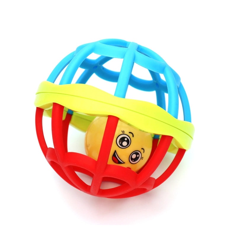Soft Rubber Baby Rattle Teether 0-12 Months Handheld Fitness Ball Soothing Bell Toy | Baby Teethers & Rattles