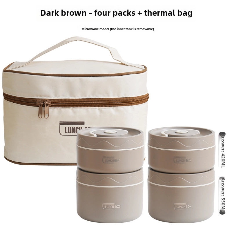 304 Stainless Steel Double-layer Insulated Lunch Box with Lid Portable Sealed Multi-compartment Food Container|Lunch Boxes & Containers