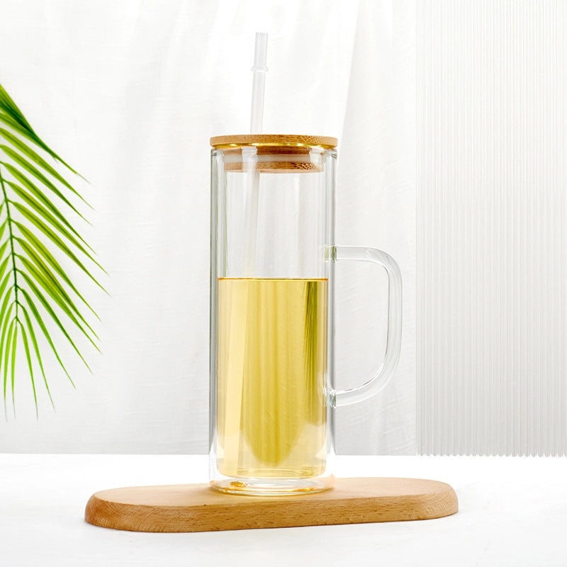 Mason Cup with Bamboo Lid and Straw|Outdoor Drinkware