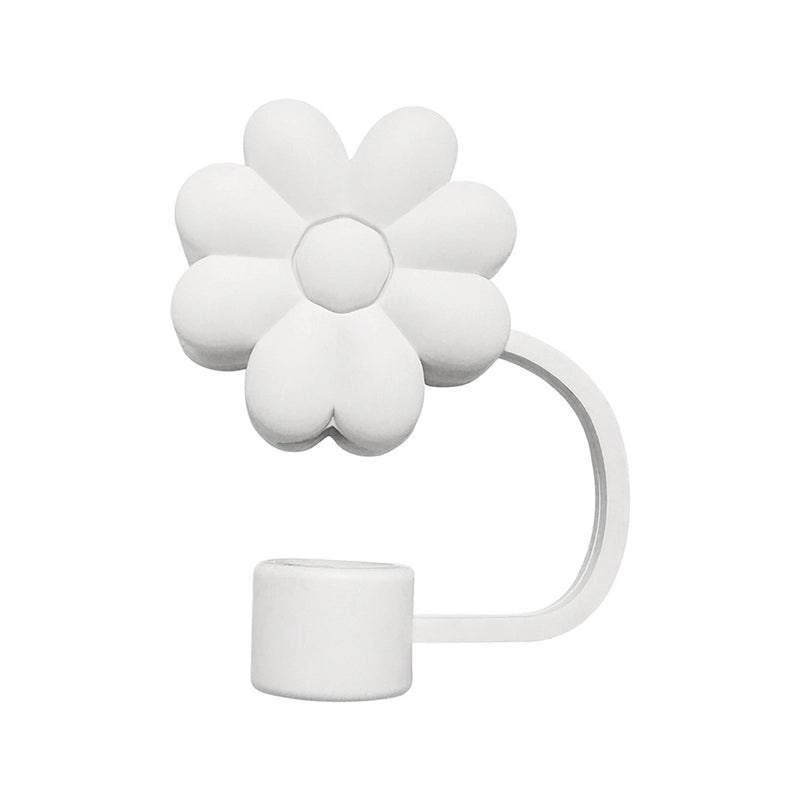 Elegant Floral Silicone Straw Cap for Cups | Drinkware Accessories