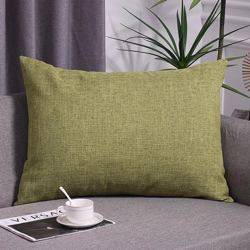 Solid Color Cotton Linen Sofa Cushion Cover Large Back Pillowcase for Living Room Bedside | Home Decor Cushions