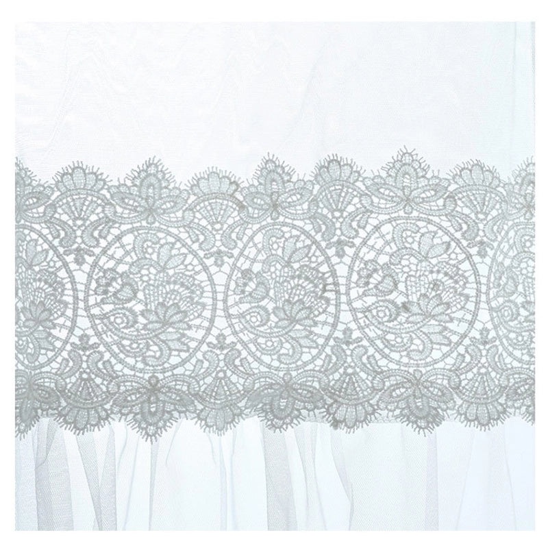 Lace Short Kitchen Curtain with Decorative Grid Pattern | Home Decor Curtains