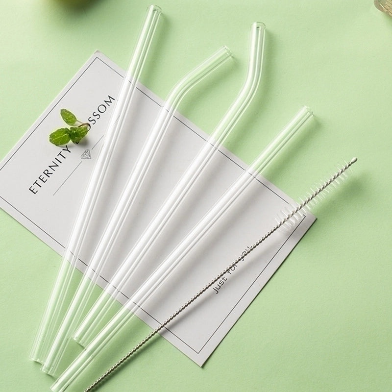 Stylish Single Solid Color Glass Straw for Reusable Drinkware | Kitchen & Dining Accessories