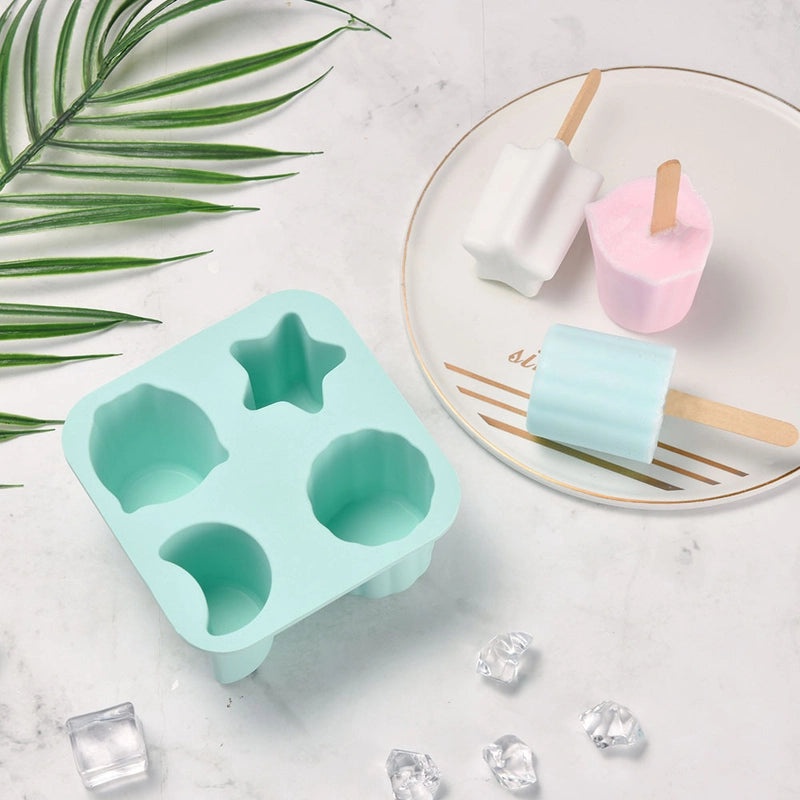 3 and 4 Cavity Ice Cream Molds DIY Food Grade Silicone Popsicle Jelly Cheese Popsicle Mold|Kitchen & Dining