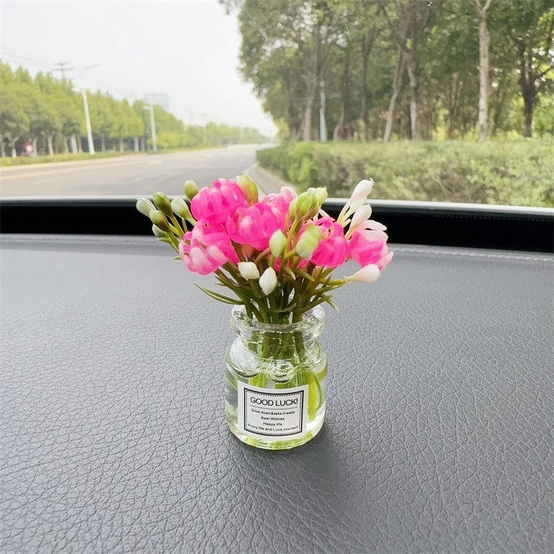 Elegant Minimalist Flower Glass Ornaments for Women|Home Decor Accessories