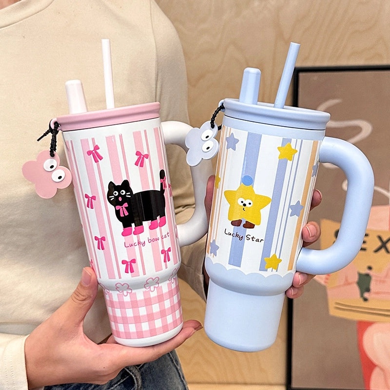 Stylish Cat Letter Stainless Steel Thermos Cup 1 Piece | Drinkware & Tumblers