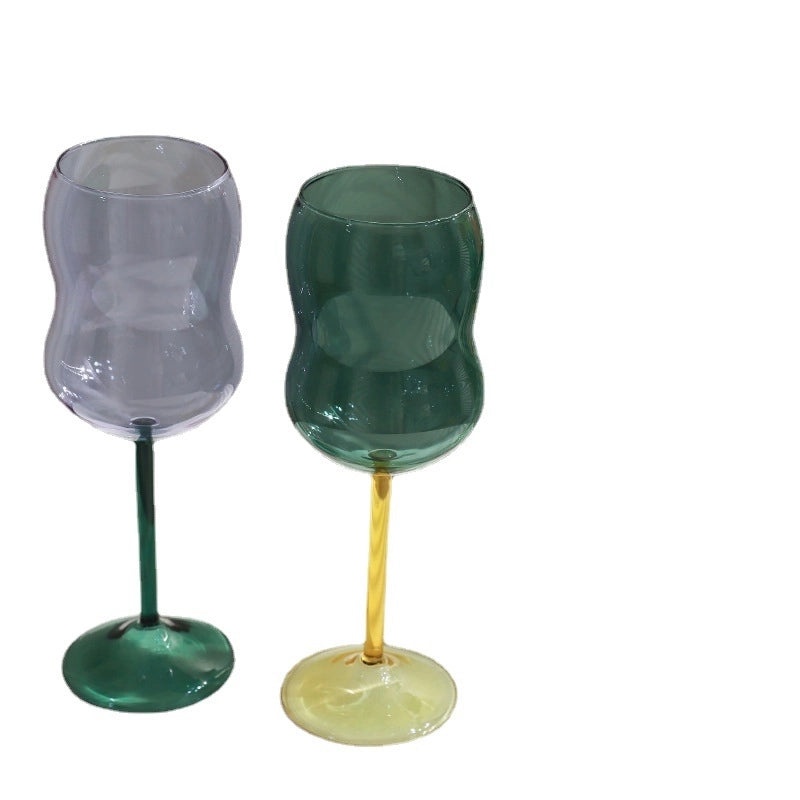 Elegant Solid Color Glass Wine Glass Single Piece|Wine Glasses & Drinkware