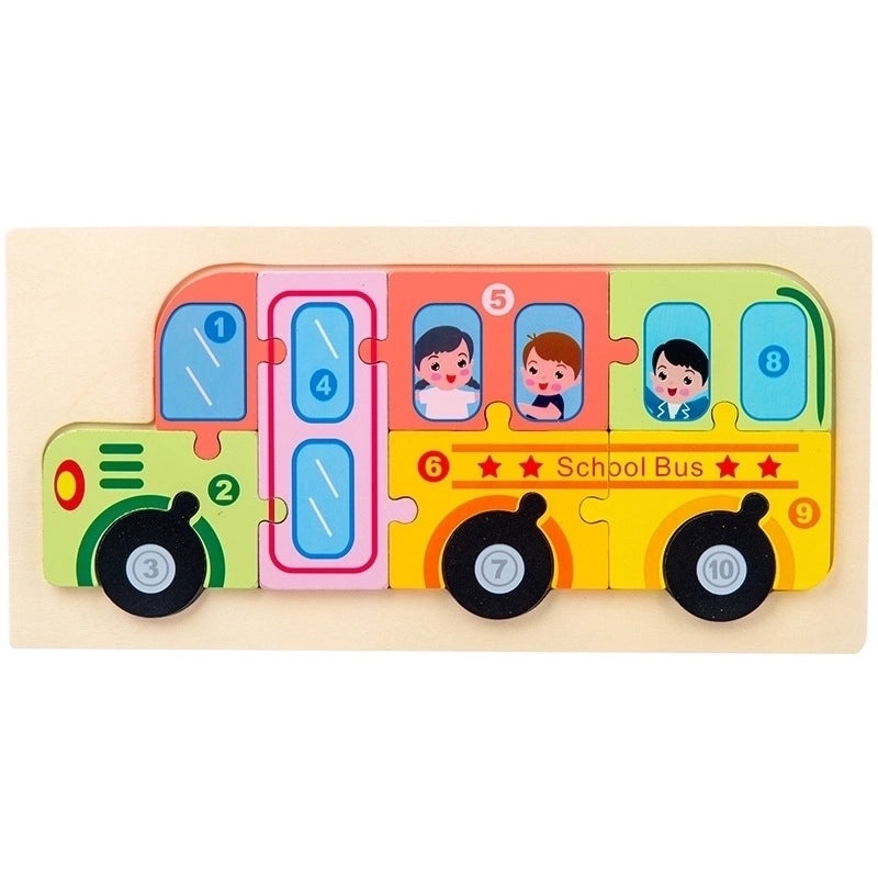 Wooden 3D Animal and Transportation Puzzle for Kids Early Learning|Children's Educational Toys