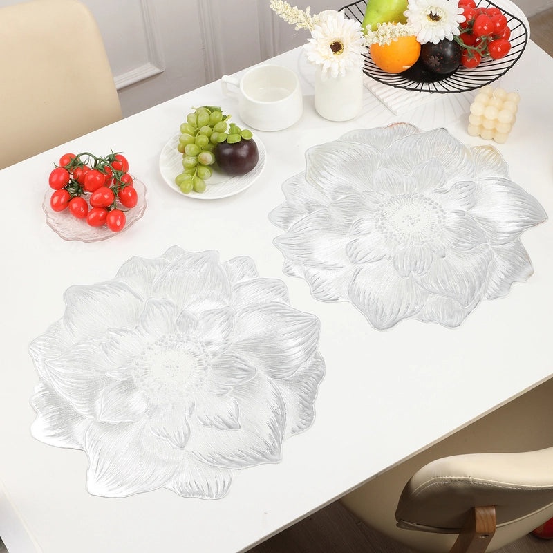 Peony Flower Nordic Style PVC Coaster Heat-Resistant Non-Slip Waterproof Table Mat|Home & Kitchen Accessories