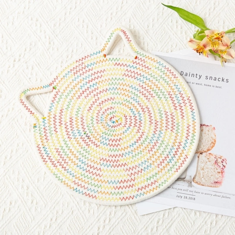 Adorable Cat Pattern Cotton Placemat for Dining Table | Home Decor & Kitchen Accessories
