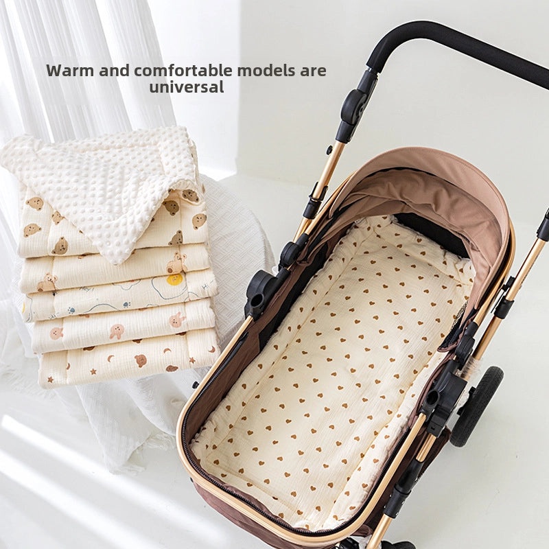 Universal Baby Stroller Cushion Thickened Cotton Double-Sided Machine Washable Soft Padding|Baby Stroller Accessories