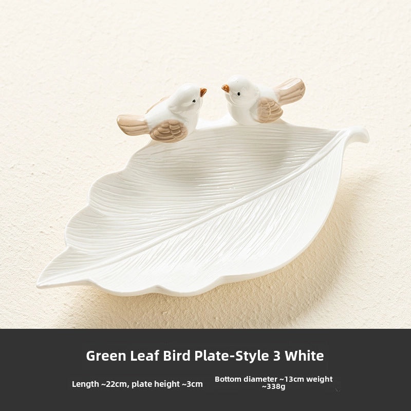 Ceramic Bird Jewelry Tray Cute Dim Sum Plate Creative Storage Rack Soap Dish Light Luxury Organizer|Jewelry Storage & Organization