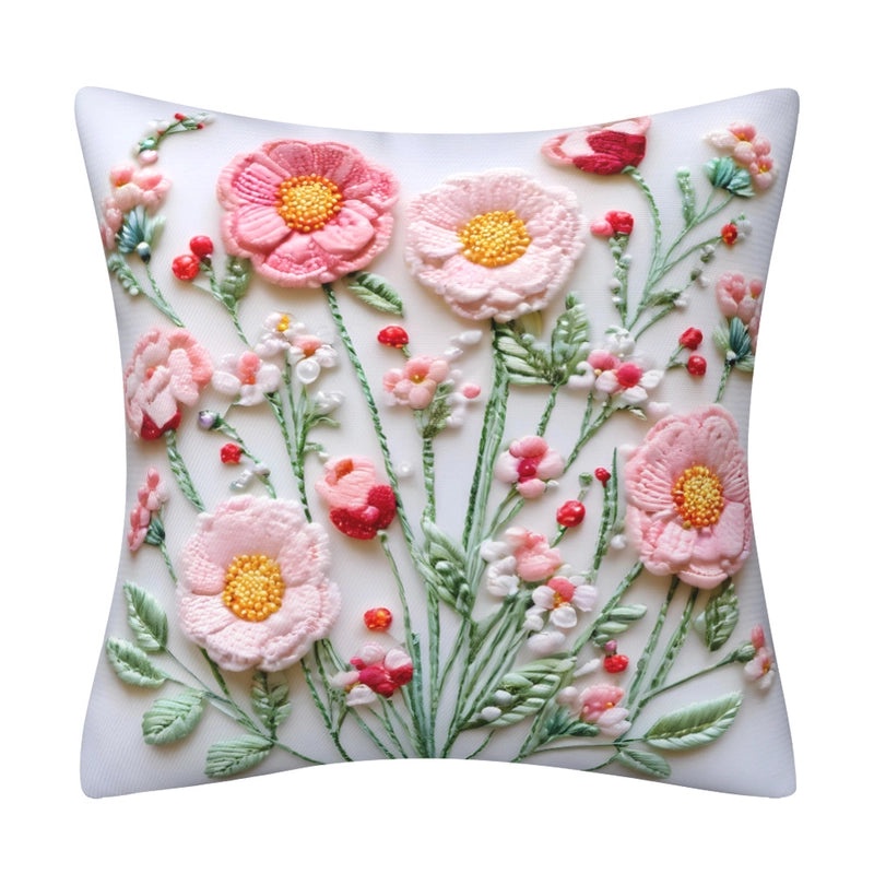 Elegant Minimalist Floral Polyester Pillow Covers for Couch and Sofa Decor|Home Decor & Living Room Accessories