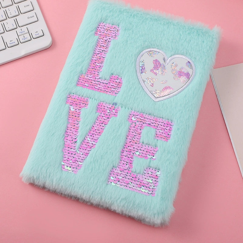 Red Heart Cat Plush Notebook Novelty Letter Design|Stationery & Notebooks