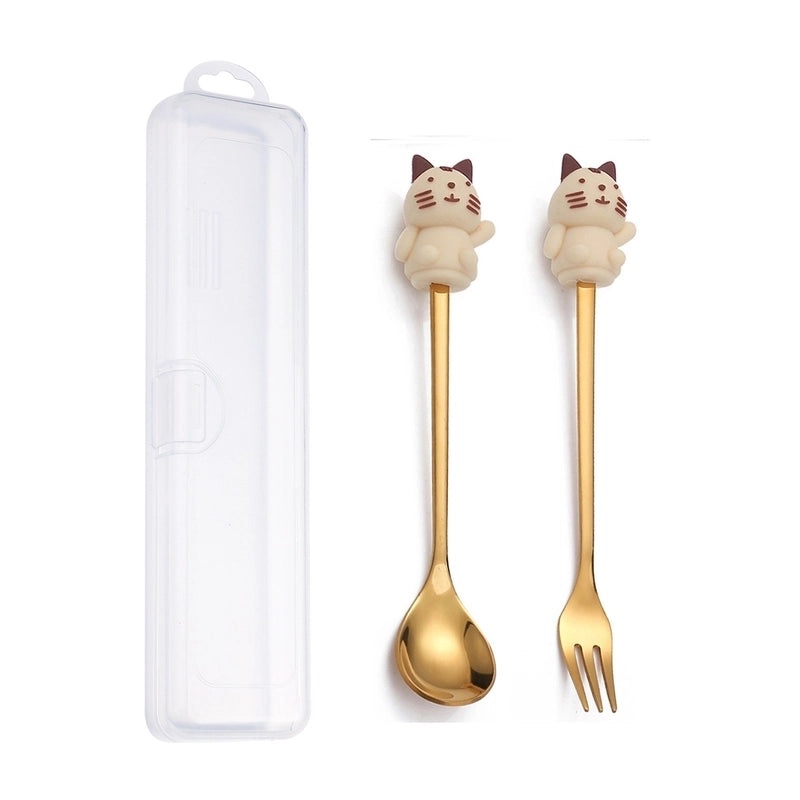 Festive Animal Santa Claus Stainless Steel Cutlery Set 2 Pieces|Kitchen & Dining Tableware
