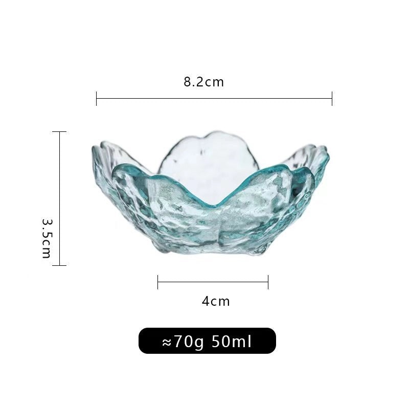 Japanese Cherry Blossom Glass Dish Pink Petal Small Seasoning Bowls Mini Dip Dishes|Tableware & Kitchen Accessories