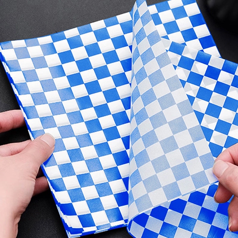 Plaid Printed Oil-Resistant Paper for Hamburgers and Sandwiches | Food Wrapping & Packaging Supplies