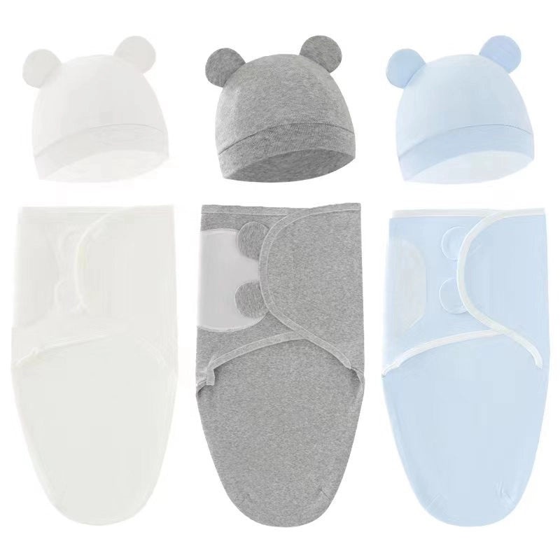 Newborn Baby Spring Sleeping Bag and Hat Set Soft Silkworm Fabric for Delivery Room 8304|Baby Clothing & Accessories
