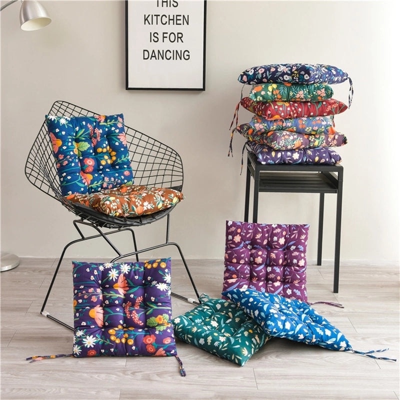 Printed Thickened Chair Cushion for Office, Dining, Student Seats | Home & Office Seating Accessories