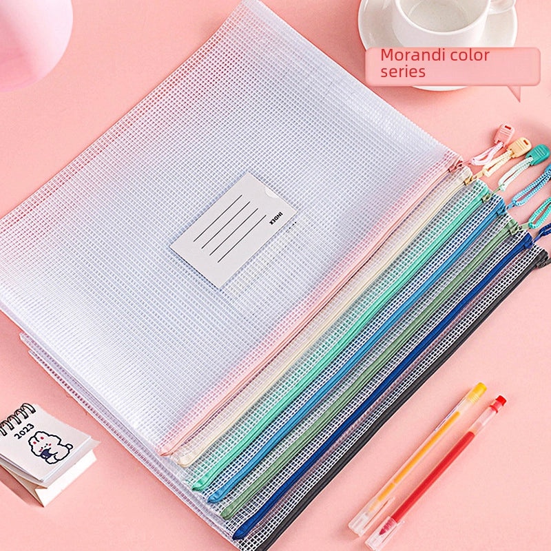 2 Pieces A4 Transparent Waterproof PVC Zipper Storage Bags for Student Subject Organization|Stationery & Office Supplies