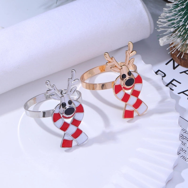 Festive Christmas Tree and Bell Alloy Napkin Ring for Holiday Table Decor | Holiday Tableware & Decor