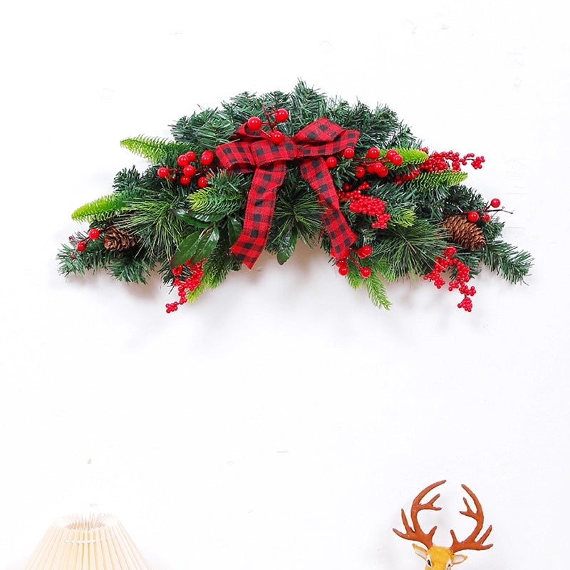 Christmas Rattan Garland Door Hanging Decoration for Hotel Mall Scene Layout Supplies|Christmas Decorations