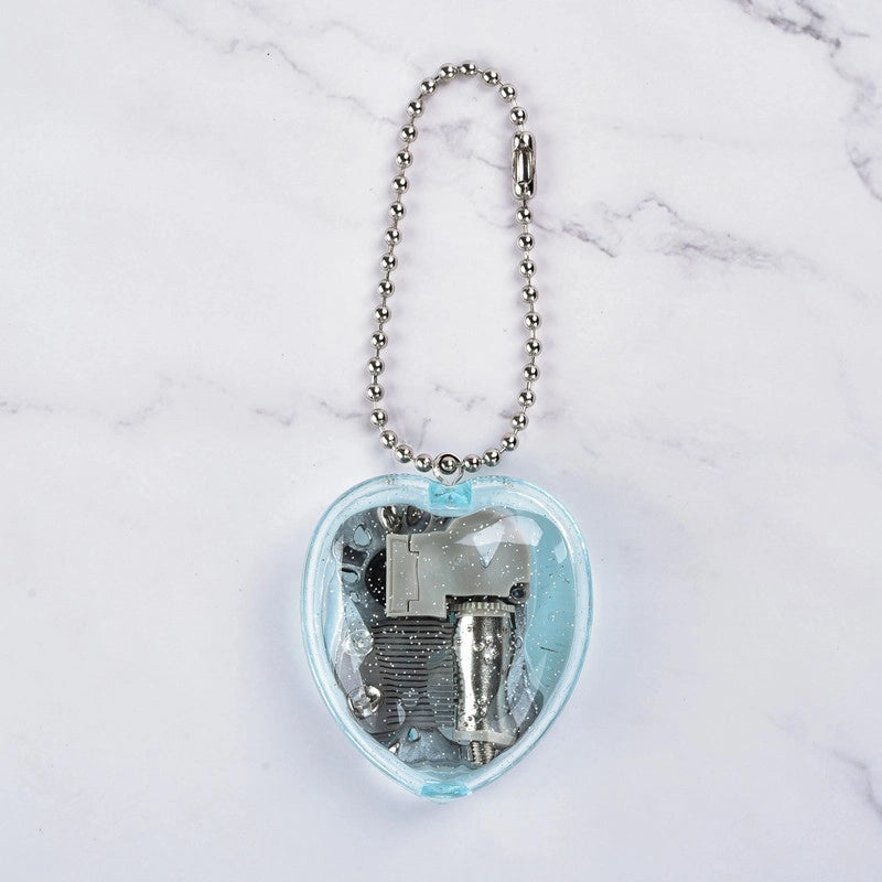Heart-shaped Music Box Keychain Mini Acrylic Korean Creative Gift for Kids|Accessories & Keychains