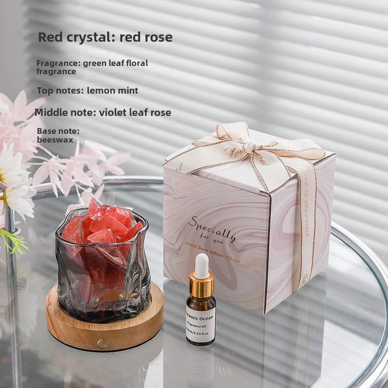 Rechargeable Aromatherapy Lampholder with Essential Oil & Crystal Stone Fire-Free Indoor Fragrance Decor|Home Decor