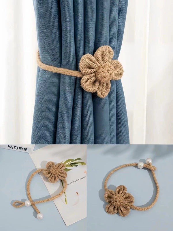 Modern Simple Hemp Rope Curtain Tiebacks with Magnetic Buckle | Home Decor Accessories