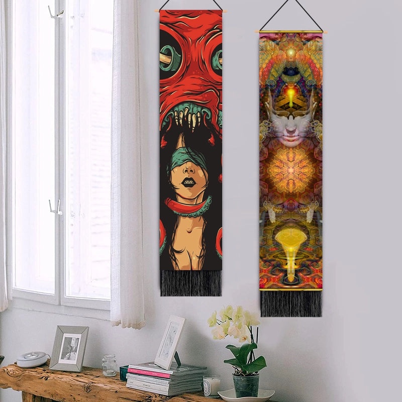 Nordic Cotton Linen Tapestry Wall Hanging, Printed Minimalist Wall Decor|Home Decor