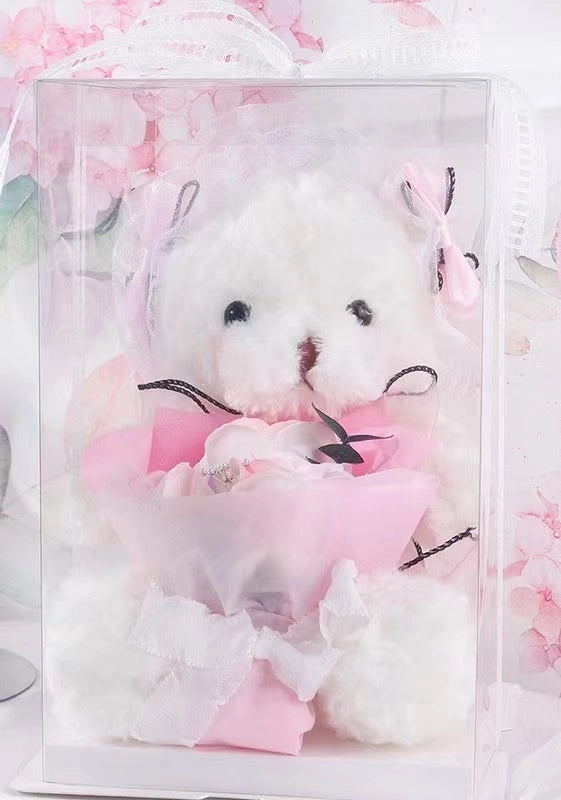 Soap Flower Bear Gift Box Romantic 520 Valentine's Day Birthday Present Adorable Teddy Bear Doll|Gifts & Accessories