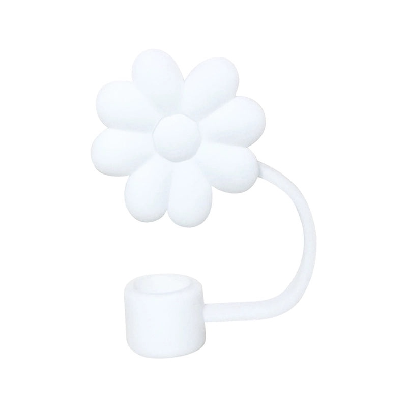 Elegant Floral Silicone Straw Cap for Cups | Drinkware Accessories