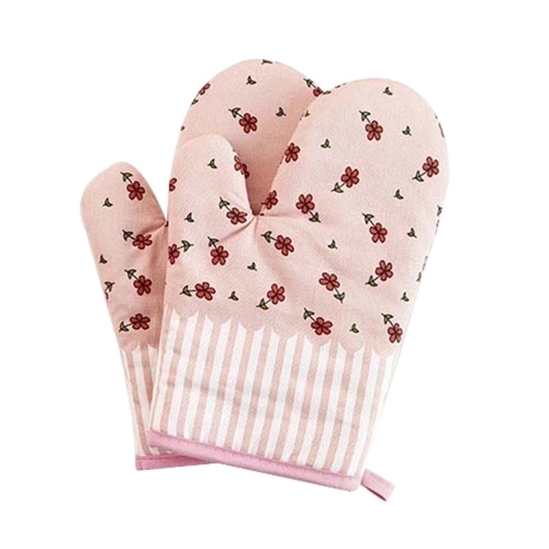 Cotton Heat Resistant Gloves with Minimalist Polka Dot Design|Kitchen & Dining Accessories