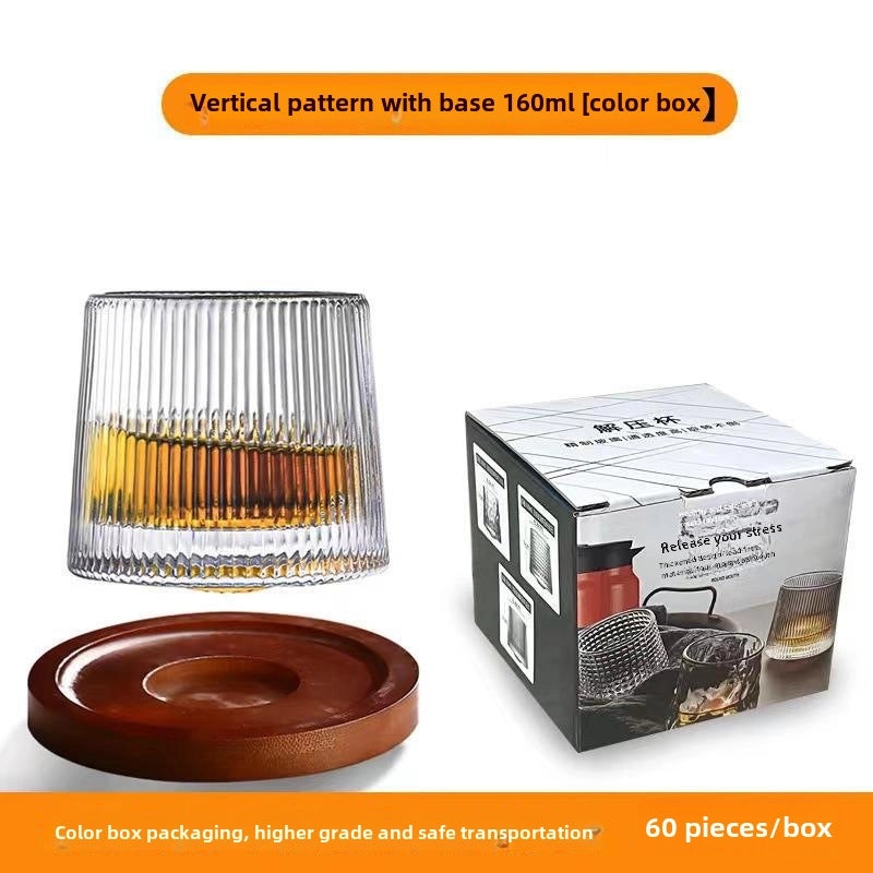 Hqt Rotating Whiskey Glass Barware Double Swivel Design | Bar Glassware