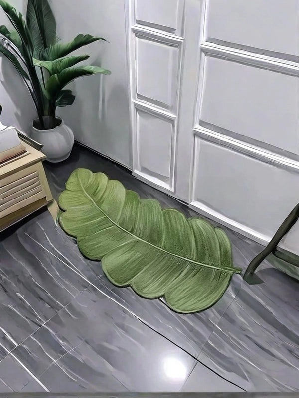 Green Plant Bathroom Foot Mat Water Absorbent Diatom Mud Floor Mat Household Door Rug|Home & Living - Bath Accessories