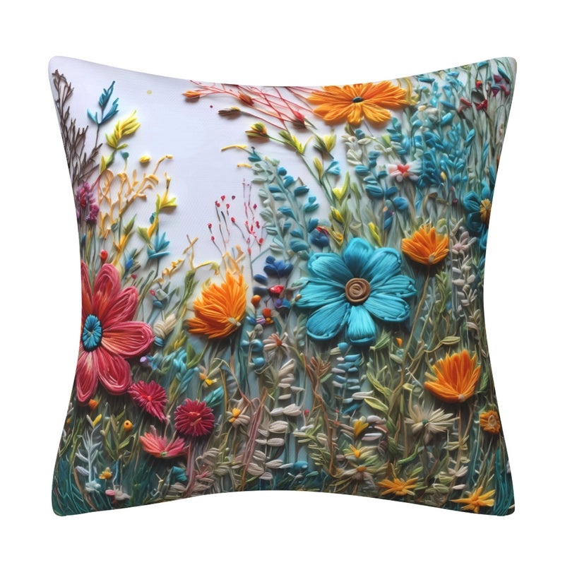 Elegant Minimalist Floral Polyester Pillow Covers for Couch and Sofa Decor|Home Decor & Living Room Accessories