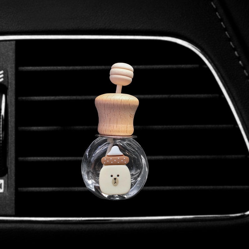 Cartoon Milk Tea Color Car Air Vent Perfume Bottle Cute Aromatherapy Ornament | Car Accessories