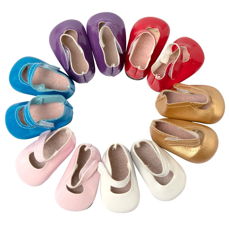 18 Inch Doll Pink Leather Baby Shoes for American Girl Shaf 43cm|Doll Accessories Shoes