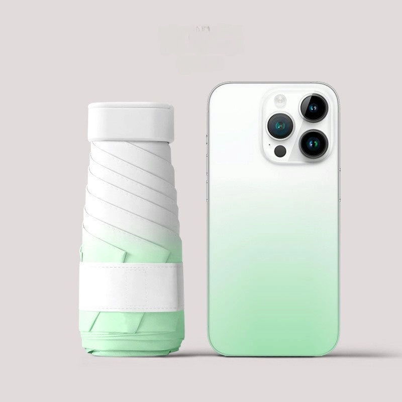 Compact Five-Fold UV Sunscreen Mini Umbrella for Women | Sun Protection & Rain Use | Portable Thickened Flat Umbrella | Women's Accessories