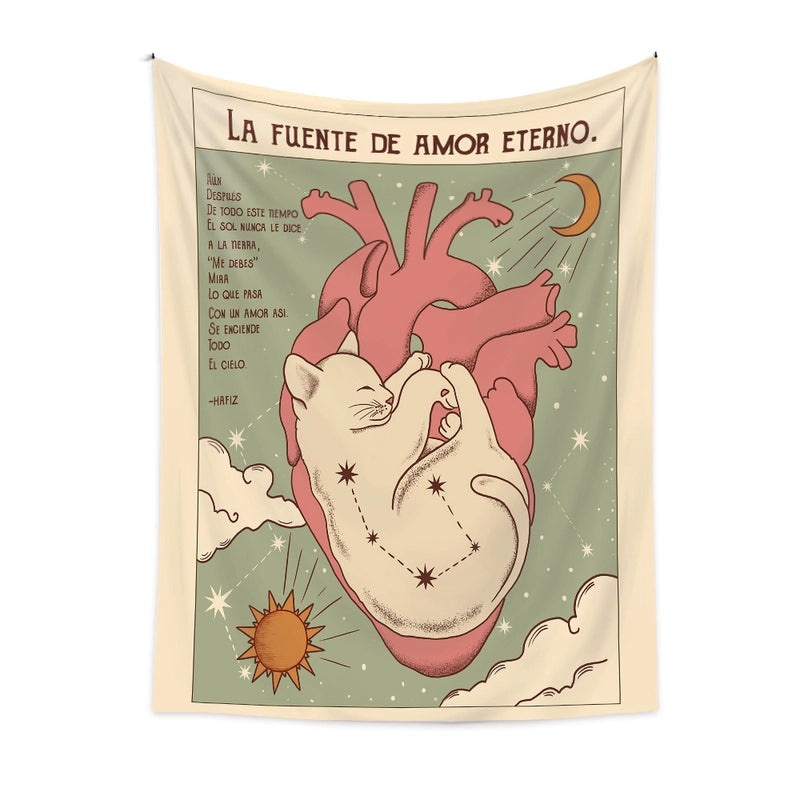 Vintage Cartoon Polyester Wall Hanging | Home Decor & Tapestries
