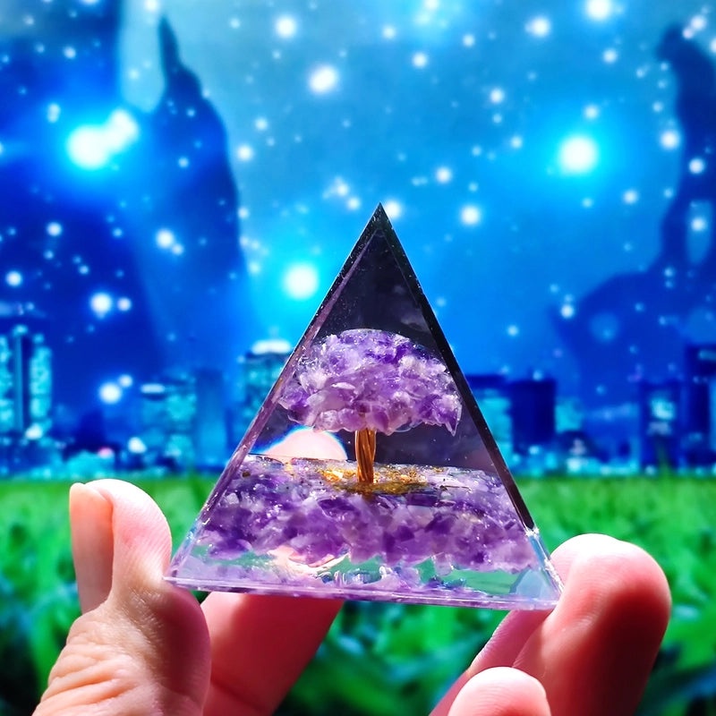 Crystal Ball Gravel Pyramid Resin Crafts Desktop Decoration Unique Station Ornament|Home Decor