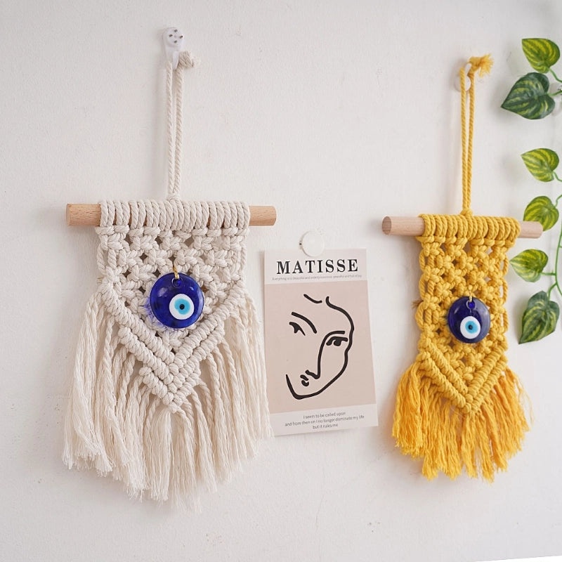 Casual Solid Color Cotton Rope Eye Pendant Wall Hanging Tapestry Art | Home Decor & Wall Art