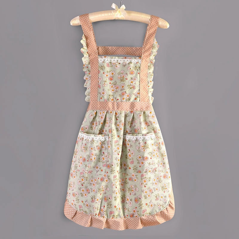 Charming Vintage Floral Polyester Apron for Women | Kitchen Aprons & Cooking Accessories