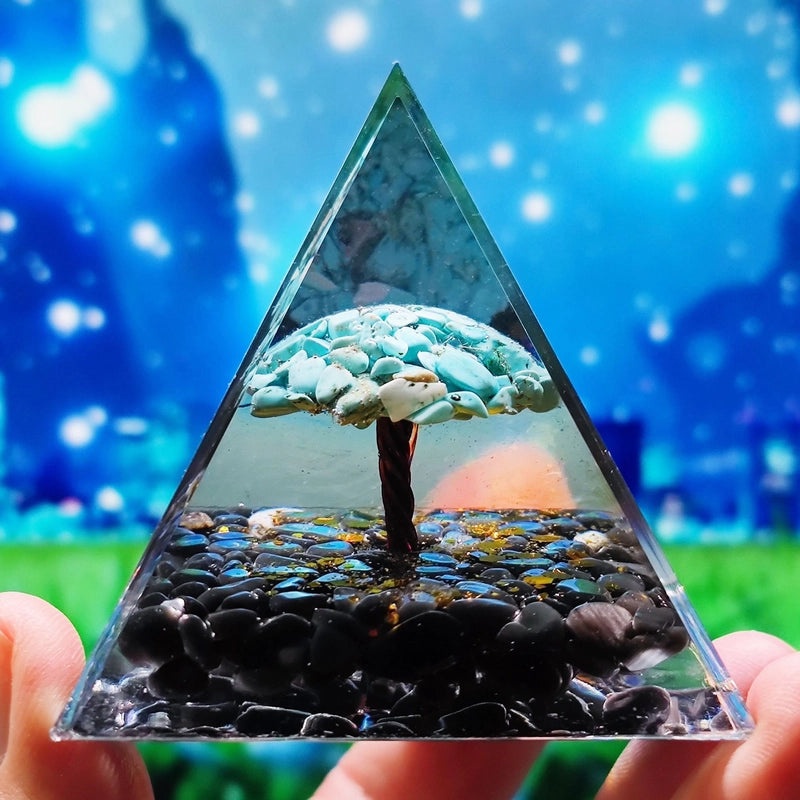Crystal Ball Gravel Pyramid Resin Crafts Desktop Decoration Unique Station Ornament|Home Decor