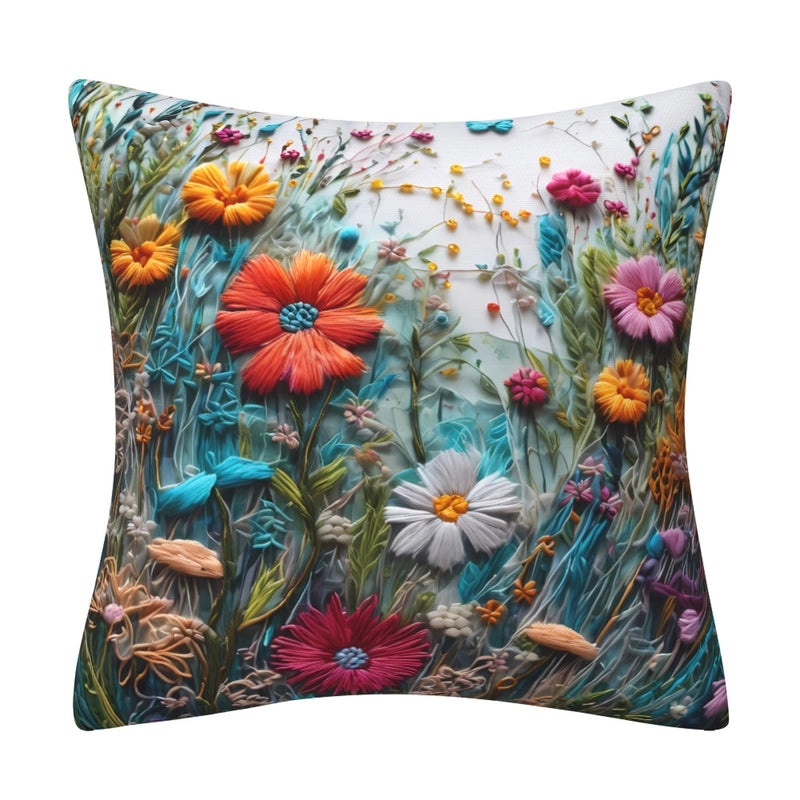 Elegant Minimalist Floral Polyester Pillow Covers for Couch and Sofa Decor|Home Decor & Living Room Accessories
