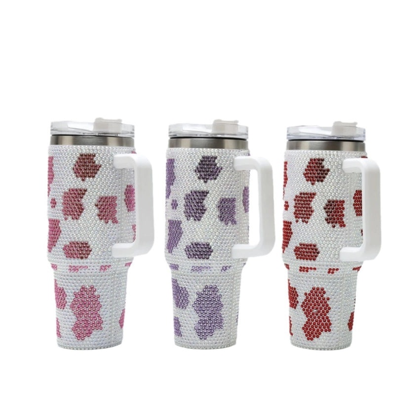 Stylish Cow Print Solid Color Stainless Steel Thermos Cup 304/201 Double Wall Insulated | Drinkware & Thermoses